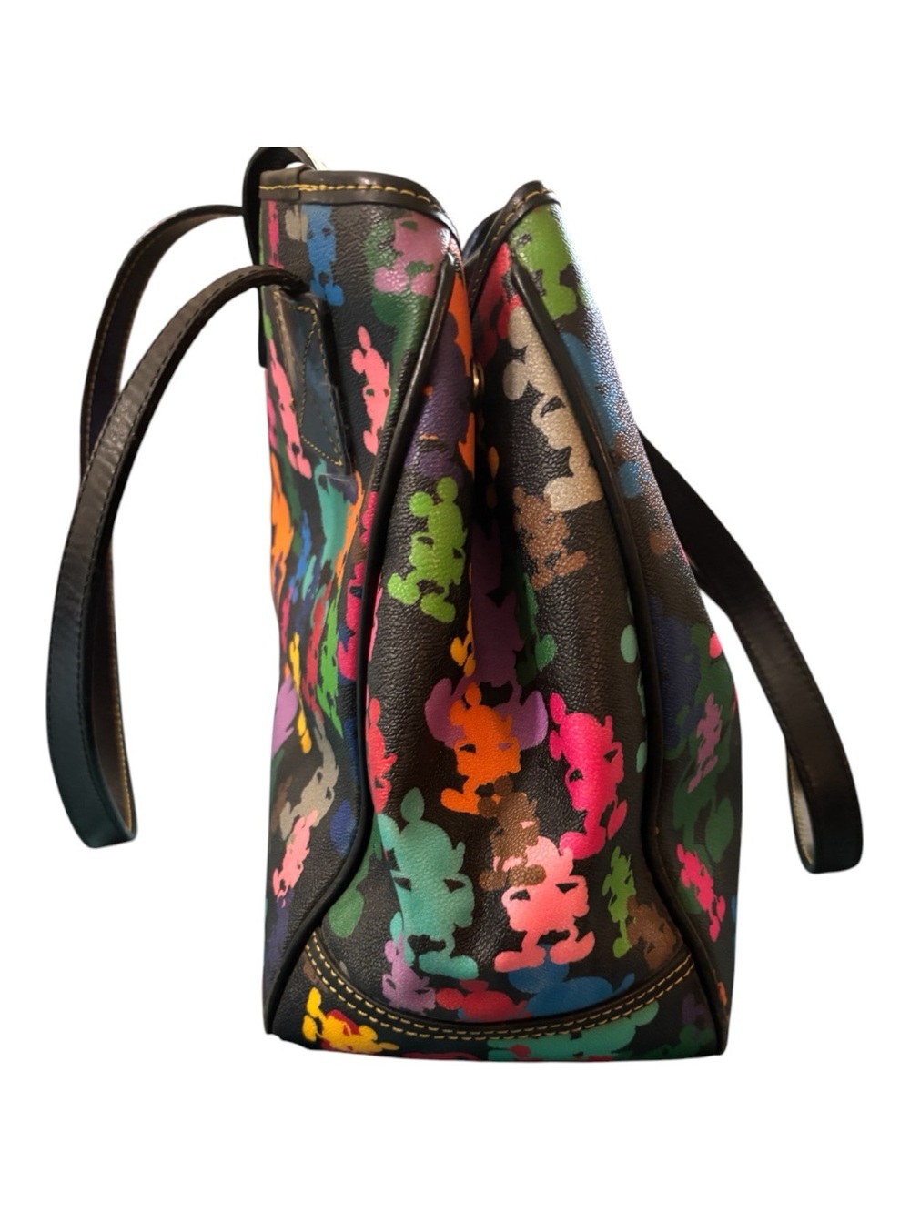 Dooney & Bourke Disney Parks Black Multicolor Mickey Silhouette Tote - Picture 4 of 16